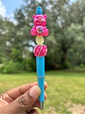 Handcrafted Pink Bear Pen